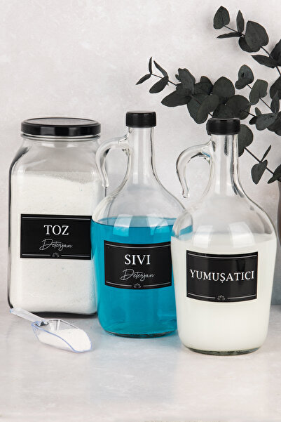 Dolkin Home Set de 3 recipiente pentru detergent Detergent pulbere Detergent ...