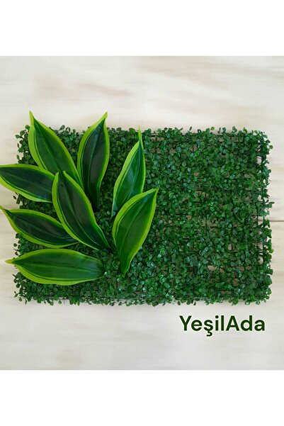 YEŞİLADA Duvar Tavan Kaplama 3 Boyutlu Yuka Yeşillik Paneli Yapay Çiçek Şimşir 40*60 Cm Panel
