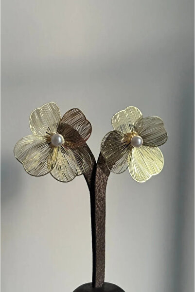 Ervalina İnci Peri Tel Küpe Taşlı Kadın KüpeLeyla Küpe