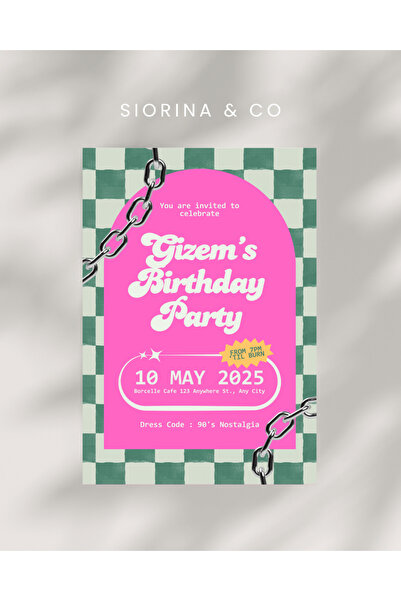 Siorina Events Birthday Party Doğum Günü Masa Kartı Davetiye Bride Bacheloret...