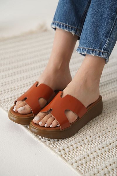 ripuvainen Elvish Women's Lightweight Comfortable Summer Genuine Leather Slippers - Tile