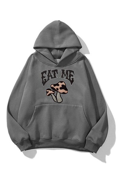 Hunors Sportswear & Company Unisex Eat Me Anthracite Sweatshirt Hoodie