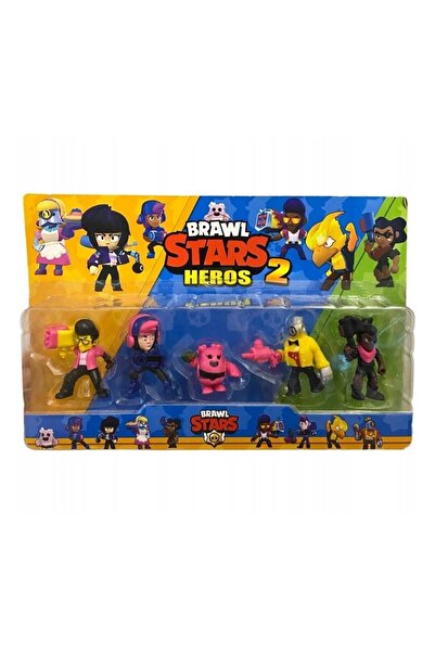 OEM Promo Pack: Set 5 Brawl Stars Figurines, Multicolor, 7 cm + Set Magic Clay, 12 Bags, with Modeling A