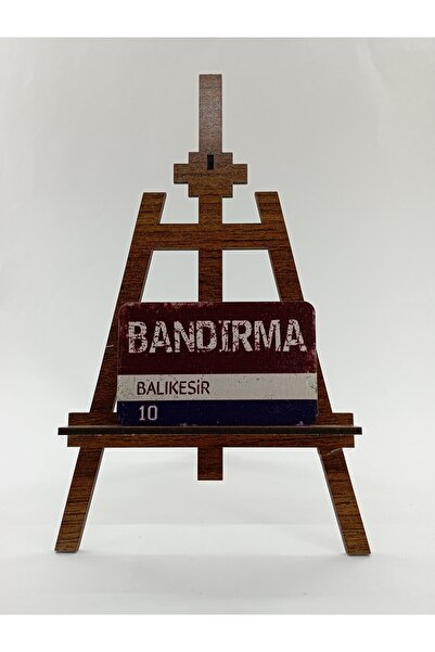 CraftbyBYC Bandırma İlçe Temalı Retro Ahşap Buzdolabı Magneti-Hediyelik Konse...