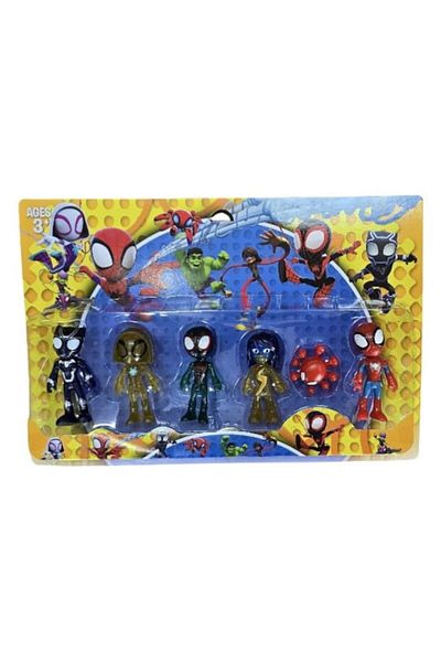 MASHASHOP Set 6 Figurines, Spider and His Friends, MASHASHOP, red/multicolor, 10 cm