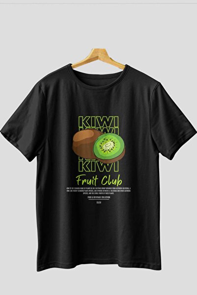 Ankhises Tricou oversize negru cu imprimeu frontal Kiwi Bărbați Femei Tricou ...