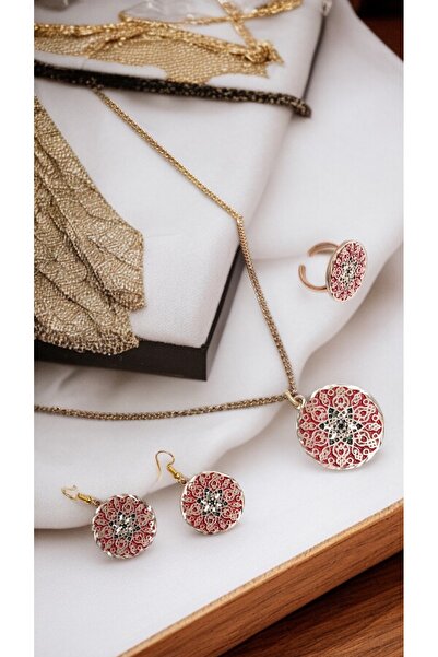 gulflower nude 3 Piece Copper Set Necklace Earrings Zyuk Hand Made Uxs Design