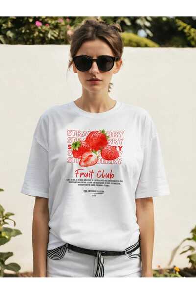 Ankhises Ανδρικό γυναικείο μπλουζάκι με λαιμόκοψη από βαμβακερό λαιμόκοψη με μπανάνα μπροστά