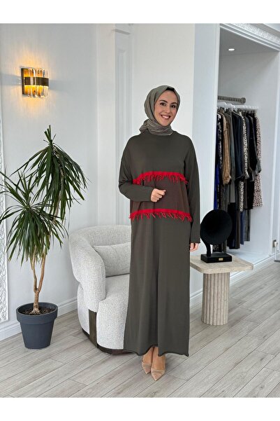 MissWhence Triko Elbise Haki miss239
