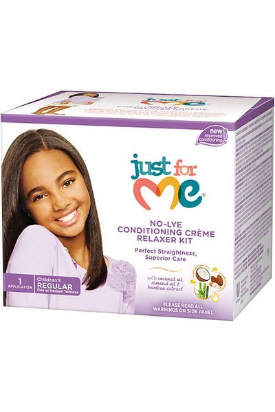 Just for Me No-Lye Regular Moisturizing Hair Relaxer Kit, 450g