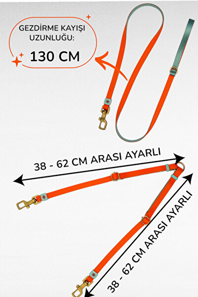 CARAMELOS İkili (çift) Köpek Gezdirme Tasması ve Sevk Kayışı Set Ayarlanabilir