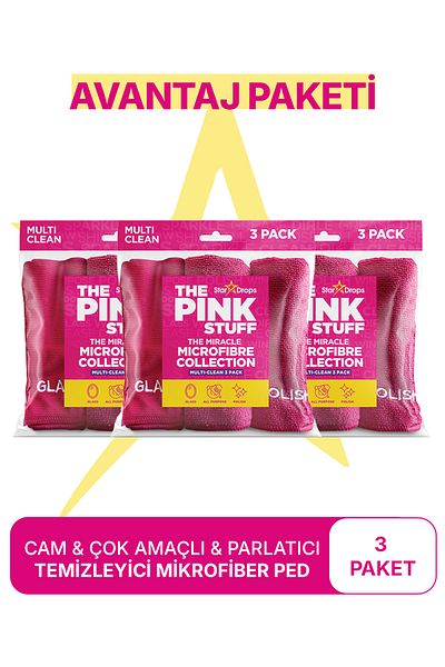 ThePinkStuff Miraculous Microfiber Cloth Collection Glass/Multi-Purpose/Shine Advantage Package 3X3 Pieces