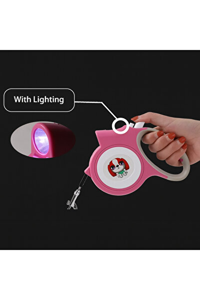 Pati Cool Led Işıklı Evcil Hayvan Gezdirme Tasması | 5 Metre Otomatik Geri Sarmalı Tasma