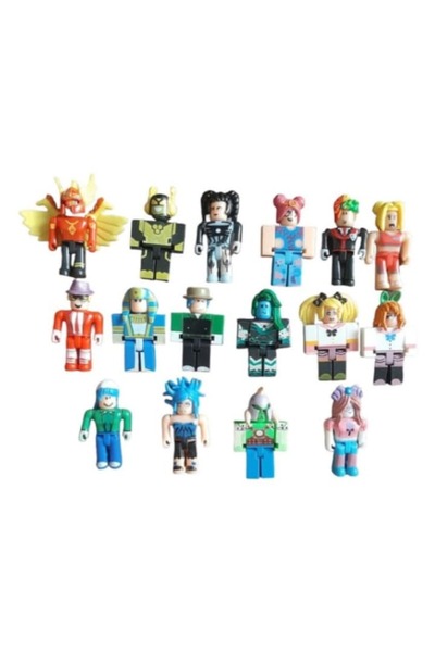 MASHASHOP Set 16 Figurines Roblox, Yellow/Blue, 6 cm