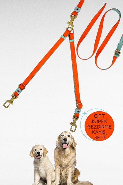 CARAMELOS Double Dog Walking Leash and Delivery Strap Set Adjustable