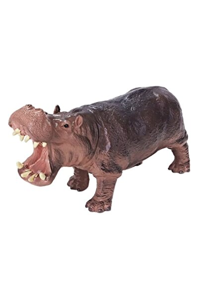 MASHASHOP Figurina Hipopotam, realist, maro inchis, 21 cm