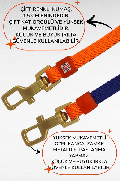 CARAMELOS Double Dog Walking Leash Adjustable