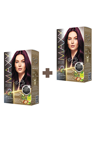 MAXX DELUXE 2'li Beauty Expert Set Saç Boyası 3.66 Patlıcan Moru
