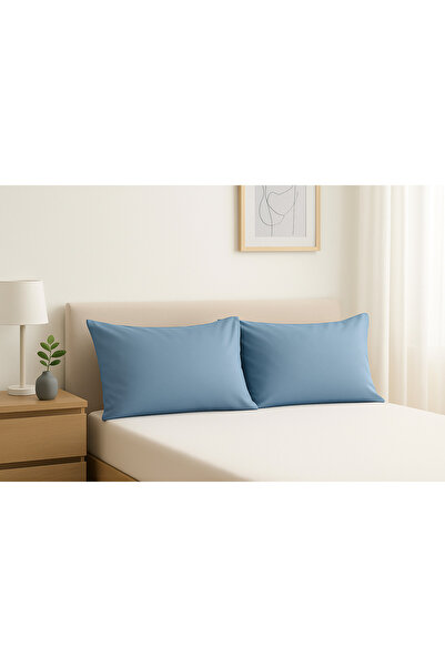 maxx buenos غطاء وسادة قطني رانفورس 2 قطعة – نيلي – 50x70 سم