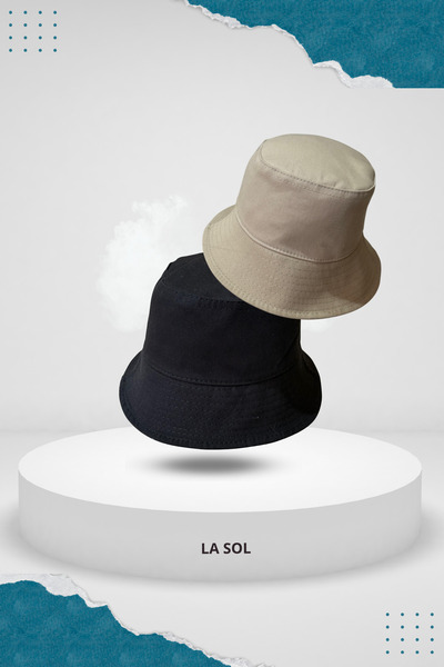 La Sol Yazlık Kumaş Kova Şapka, Erkek Kadın Düz Balıkçı Bucket Şapka, Unisex