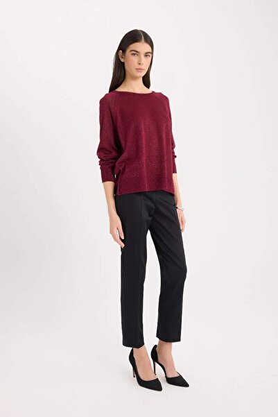 DeFacto Sigaret Saten Kumaş Pantolon Normal Bel Basic Düz Beli Lastikli Düz Paça J8743az25sm