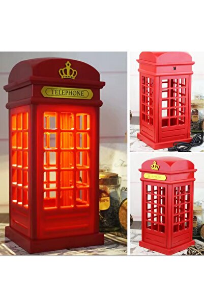 Coverzone Londra Telefon Kulübesi Retro Dokunmatik Masa Lambası Hediyelik Dek...