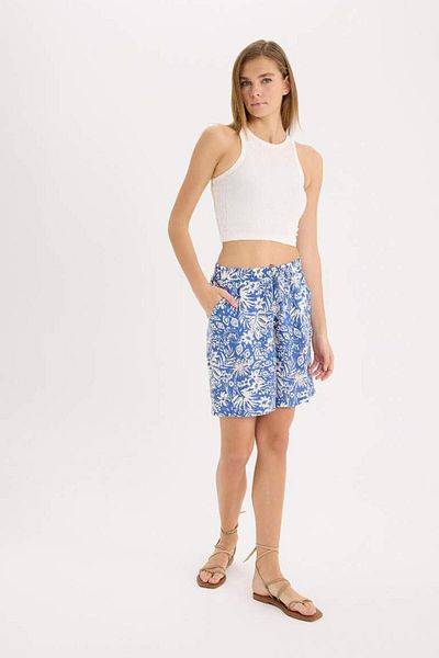 DeFacto New Season High Waist Wide Leg Viscose Shorts