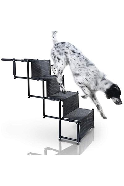 Bella & Balu Folding ladder for dogs, 4 steps, adjustable height, stable, maximum load 58kg