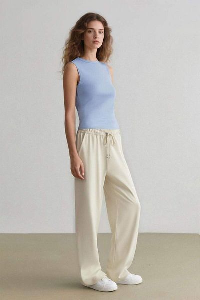DeFacto New Season Harem Belmando Fabric Trousers with Pockets, Regular Waist, Basic Straight Leg