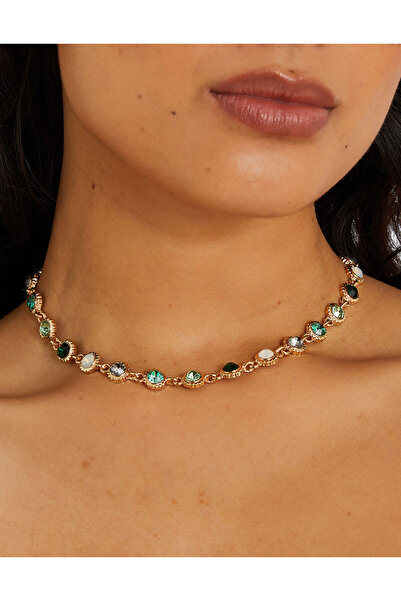 Accessorize Eclectic Taşlı Kolye Yeşil