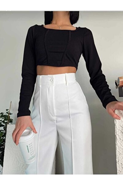 LAVA FASHION Çimalı Slim Fit Fit Women's Loose 90's High Loose Leg Slim Fit Fit Palazzo Pants