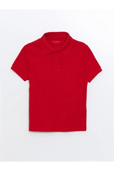 LC Waikiki Lcw Kids Red Polo Neck Girl's T-Shirt