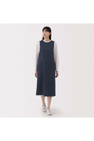 Muji Kapok Blend Denim Jumper Dress