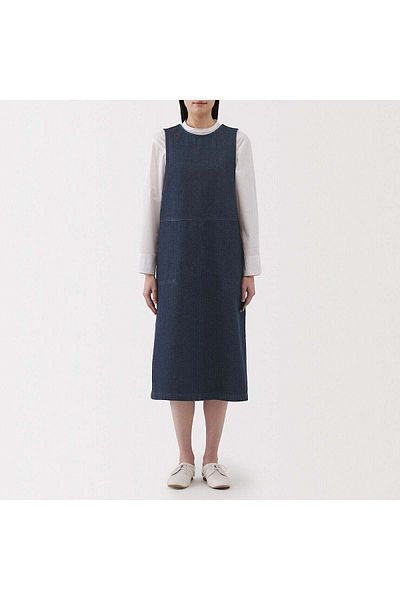 Muji Kapok Blend Denim Jumper Dress