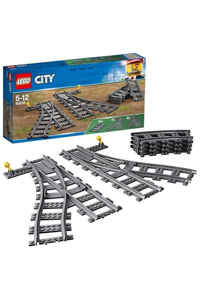 Generic LEGO 60238 City Trains Switch Tracks 6 Pieces, Toy Train Track Extension Pack, Accessory Set