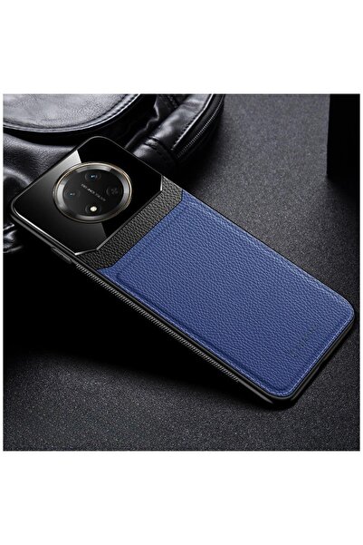 Zebana Honor Magic 7 Lite Uyumlu Kılıf Lens Deri Kılıf Lacivert