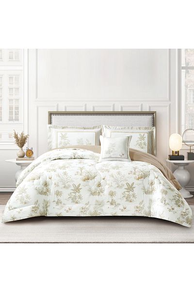 Donetella 4-Piece Digital Print Comforter Set – King Size 250x230 cm, Soft Microfiber Bedding Set.