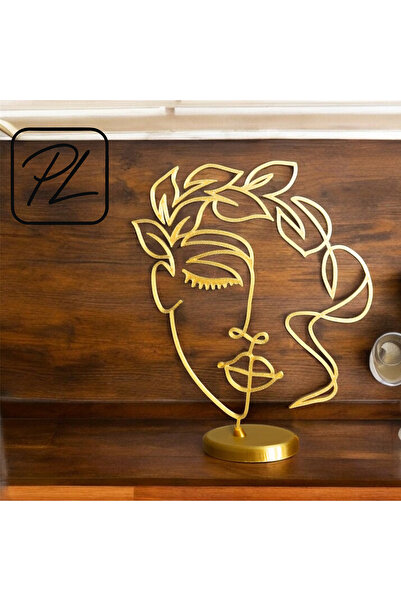 PL DİZAYN Dekoratif Soyut Kadın Yüzü Heykeli Modern Tasarım Biblo Dekor