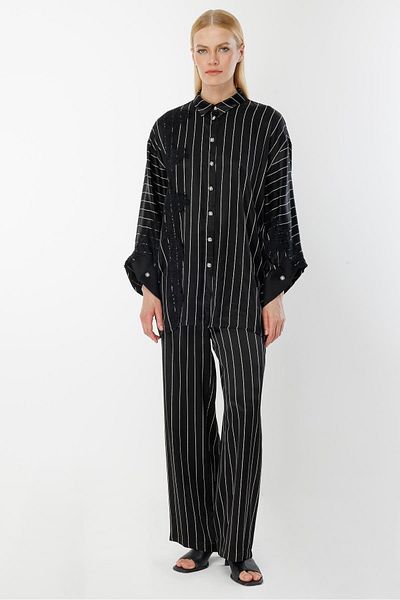 Ghisa Lace Detailed Suit Black