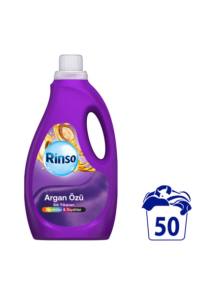 Rinso Sıvı Çamaşır Deterjanı Komple Bakım Serisi Argan Özü Renkliler ve Siyahlar İçin 2.5 L