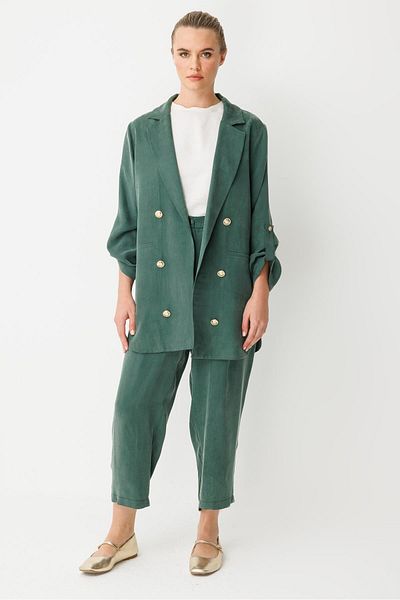 Ghisa Suit Straight Green