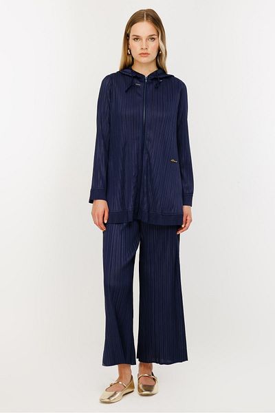 Ghisa Zipper Closure Suit Dark Blue