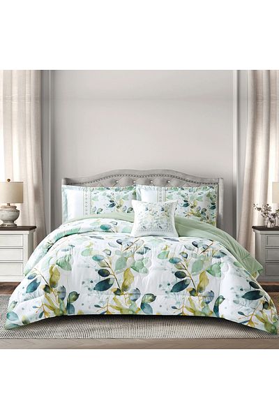 Donetella 4-Piece Digital Print Comforter Set – King Size 250x230 cm, Soft Microfiber Bedding Set.