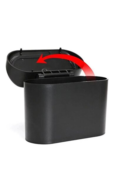 Bayev Auto Car Trash Bin Organizer Dustbin with Lid Black