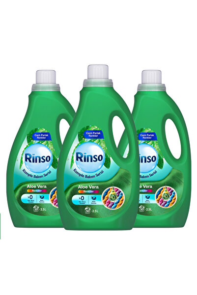 Rinso Sıvı Çamaşır Deterjanı Komple Bakım Serisi Aloe Vera Renkliler İçin 2.5 L x3