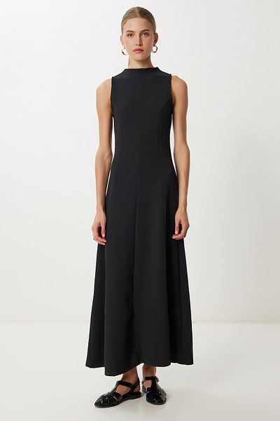 Lovelyİstanbul Flounced Flexible Knitted Dress Ldp0074 Black