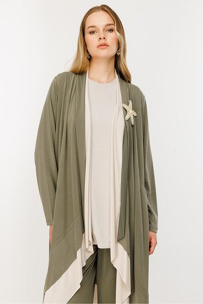 Ghisa Accessory Detailed Triple Suit Khaki