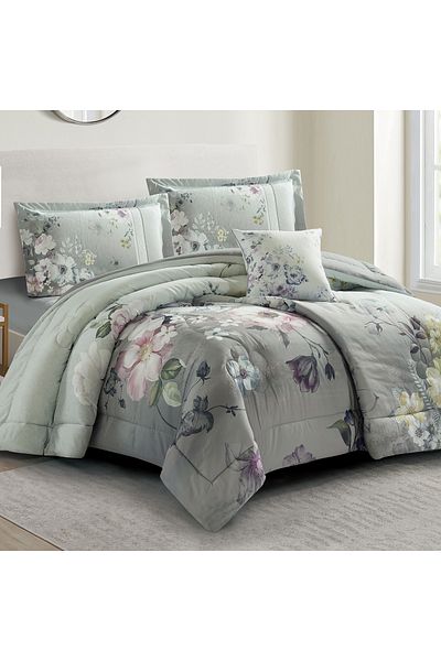 Donetella 4-Piece Digital Print Comforter Set – King Size 250x230 cm, Soft Microfiber Bedding Set.