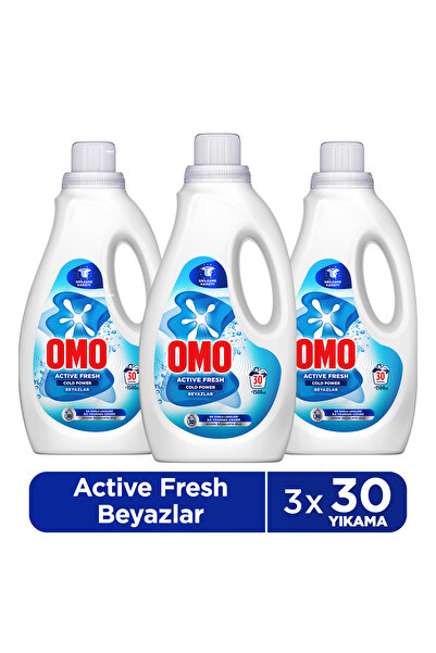 Omo Active Fresh Cold Power Beyazlar İçin Sıvı Deterjan 1500 ml x3