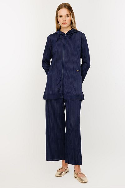 Ghisa Zipper Closure Suit Dark Blue